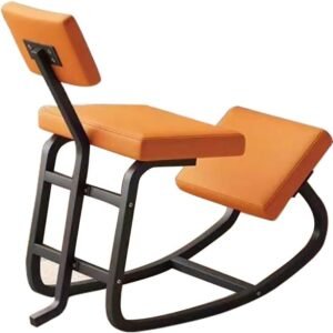 GNHGDFFDF Cadeira ergonômica de ajoelhar com suporte para as costas, cadeira de ajoelhar corretiva com suporte para as costas, banco ortopédico de balanço para aliviar a fadiga para escritório em casa