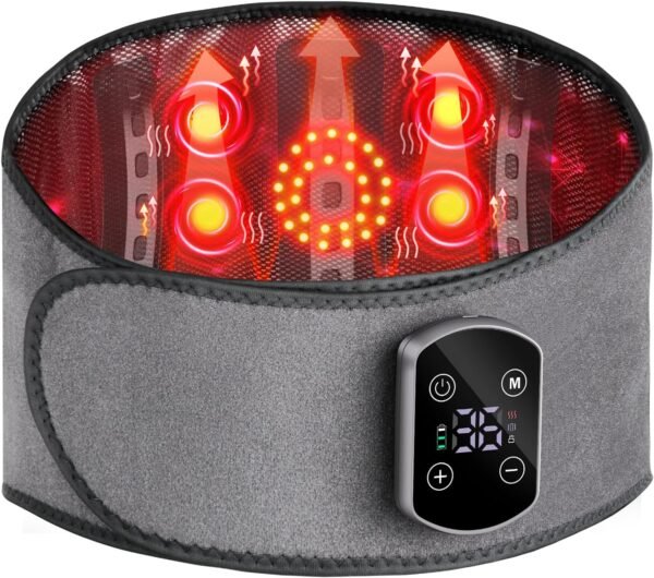 Gelpacks Direct Almofada de aquecimento sem fio para alívio da dor nas costas, massageador lombar com calor, cinto traseiro aquecido, suporte lombar para aquecedor de abdômen, massagem de aquecimento