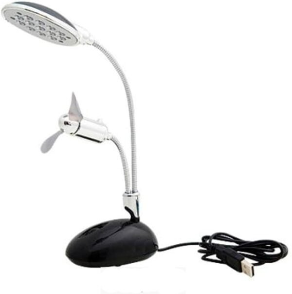 Genérico Luminária de Mesa LED com Ventilador USB