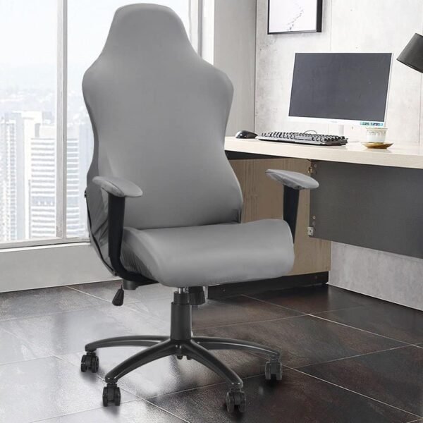 (Grey) - Deisy Dee Slipcovers Cloth Stretch Polyester Chair Cover for Reclining Racing Gaming Chair (Only Chair Covers) (grey) - Imagem 2