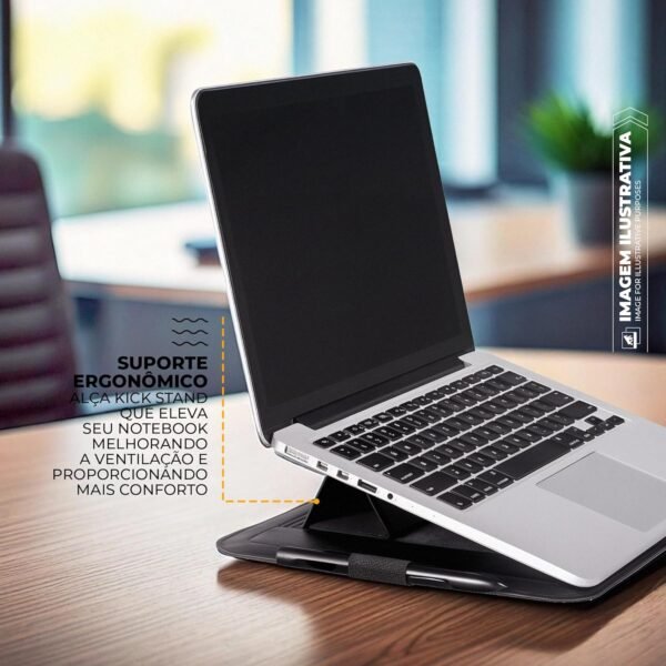 Gshield Capa Ergonômica para Notebook de até 15.6" polegadas com Mousepad Embutido e Elevação de Altura, Smart Dinamic (Preta) - Imagem 2
