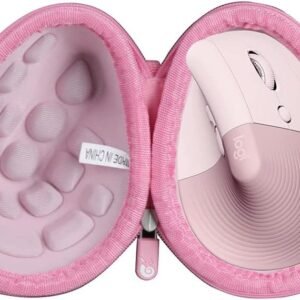 Hermitshell Estojo rígido de viagem para mouse ergonômico vertical Logitech Lift (rosa, capa para mouse destro)