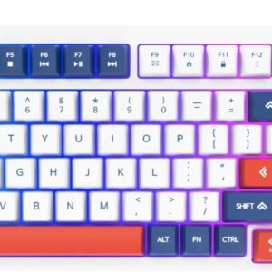 Hofotek Teclado para jogos com 96% com fio, membrana cremosa e silenciosa, teclado silencioso com teclado numérico e botão de volume, teclado USB para computador, desktop, jogos, escritório