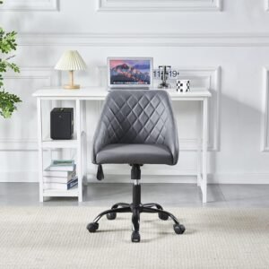 IDS Home Cadeira de mesa ergonômica giratória para escritório em casa, cinza