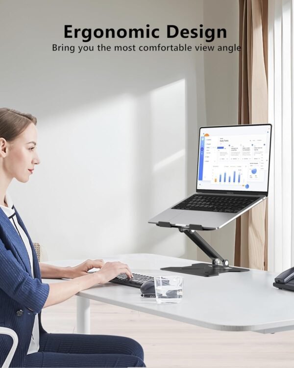 JCZT Suporte para laptop, suporte ajustável para mesa, suporte ergonômico para notebook, acessórios de mesa de escritório para MacBook Air, Pro, Dell, HP, Lenovo More, todos os notebooks de 10 a 16 - Imagem 2