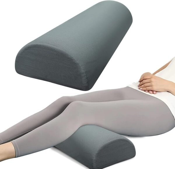 KGAUT Almofada de joelho grande meia lua, almofada de espuma viscoelástica para pernas, almofada de apoio lombar descanso para os pés para sofá
