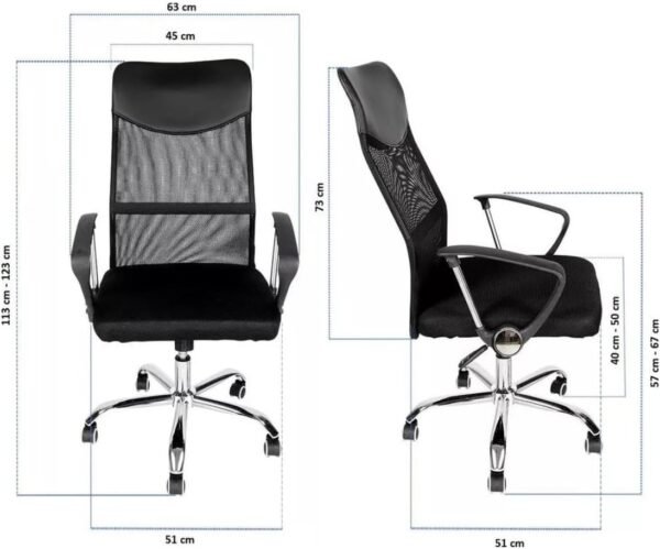 Kit 2 Cadeiras de Escritório Giratória Ergonômica Home Gourmet com Encosto em Tela Mesh e Base Cromada Reforçada - Imagem 2