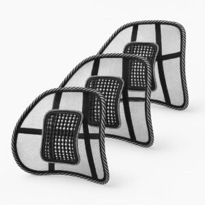 Kit 3 Encostos Lombar e Costas Suporte Confortável – Ergonômico, Leve e Resistente – Cadeira de Escritório – Alívio Dor nas Costas Postura Correta – Premium JCanovaStore