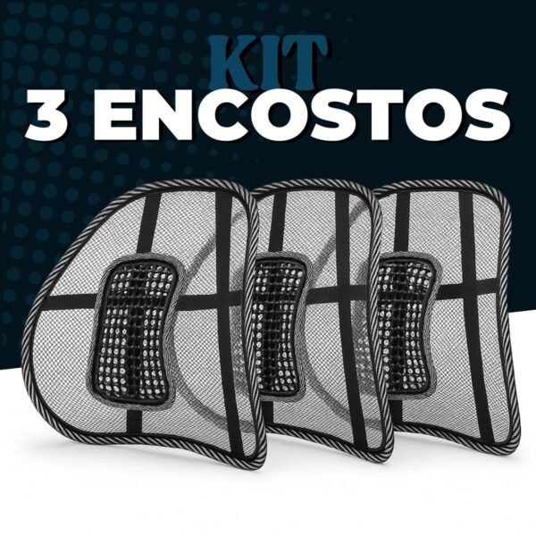 Kit 3 Encostos Lombar e Costas Suporte Confortável – Ergonômico, Leve e Resistente – Cadeira de Escritório – Alívio Dor nas Costas Postura Correta – Premium JCanovaStore - Imagem 2