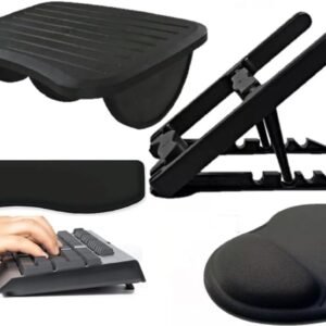Kit Ergonômico- Suporte Para Notebook, Apoios Para pés, Mousepad e Apoio Para Teclado