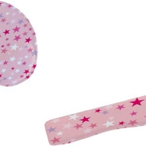Kit Mouse Pad E Apoio Teclado Ergonômico Estrela Rosa No Céu