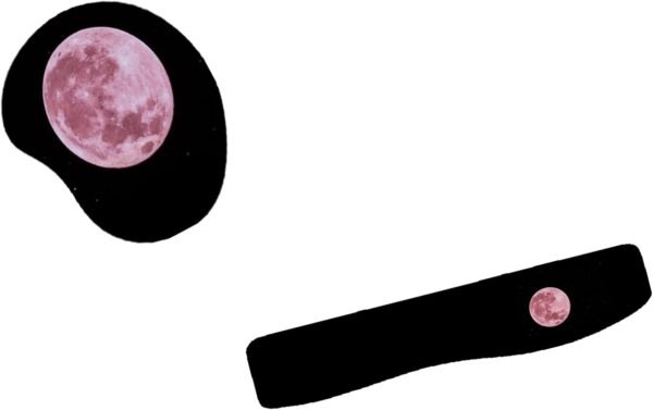 Kit Mouse Pad E Apoio Teclado Ergonômico Lua Rosa Mágica