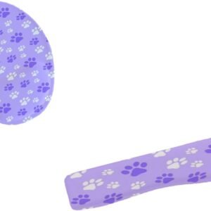 Kit Mouse Pad E Apoio Teclado Ergonômico Pata De Cachorro Metade Branca E Roxa