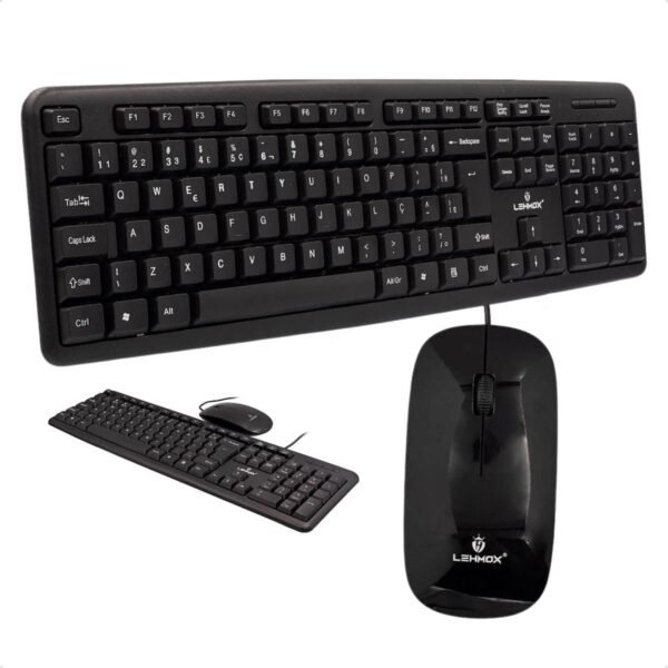 Kit Teclado E Mouse com Fio Profissional Para Home Office Escritório Empresas e trabalhos Mais Longos Macio e Agil