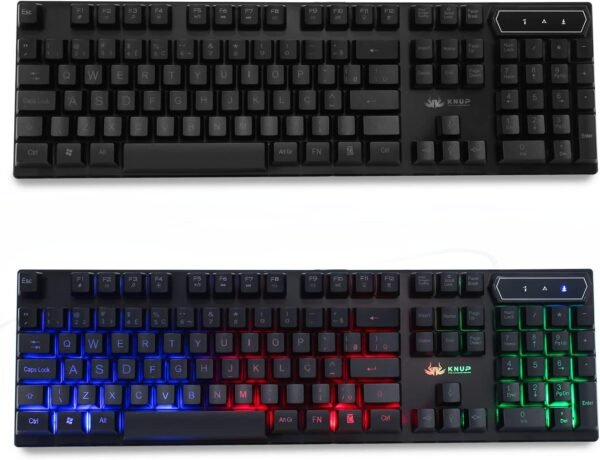 Kit Teclado Semi Mecânico Gamer Led Rgb Multimídia Mouse Laser 3 Botões Usb 2.0 Pc Computador Notebook Mac - Imagem 2