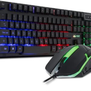 Kit Teclado Semi Mecânico Gamer Led Rgb Multimídia Mouse Laser 3 Botões Usb 2.0 Pc Computador Notebook Mac