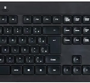 Kit Teclado e Mouse Sem Fio Recarregável Multimídia Conexão Usb Bateria de Litio 200mAh 1600dpi Ajustável Clique Silencioso Preto - TC250