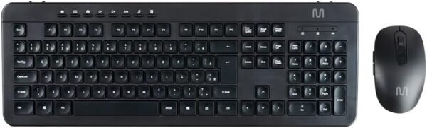 Kit Teclado e Mouse Sem Fio Recarregável Multimídia Conexão Usb Bateria de Litio 200mAh 1600dpi Ajustável Clique Silencioso Preto - TC250