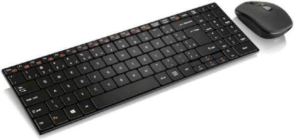 Kit Teclado e Mouse sem fio Slim Multi conexão USB Preto - TC202
