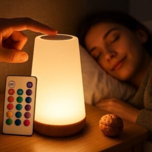 Lâmpada LED Recarregável Para Cabeceira Luz Noturna Com Controle Remoto 13 Cores 5 Níveis de Brilho Ideal Para Bebês Crianças Decoração de Quarto Infantil