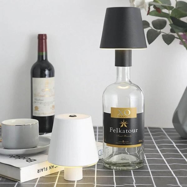 Luminaria Abajur Garrafa Led Recarregavel Mesa Usb Touch 3 Tons Ajustaveis Iluminaçao Decoraçao Sala Quarto Mesinha Escrivaninha - Imagem 2