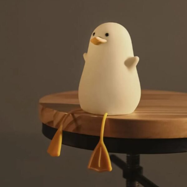 Luminária Abajur Led Noturna Infantil Patinho Fofo De Silicone Recarregável Usb Decoração De Mesa Com Sensor de Toque Luz - SHACK - Imagem 2