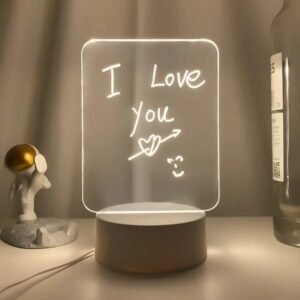 Luminaria De Mesa Led 3D De Escrever - Tipo Lousa Com Caneta Magica