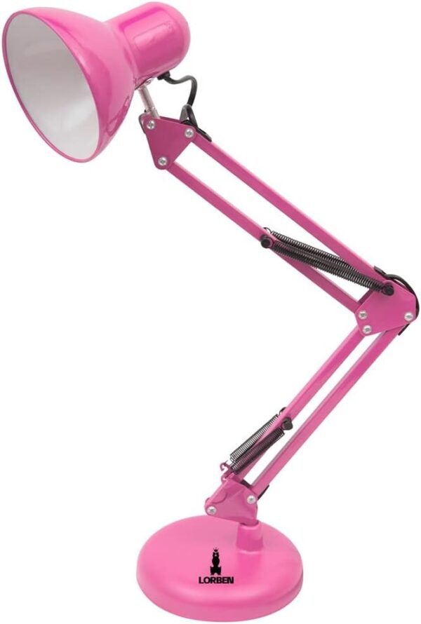 Luminária Pixar Lorben Abajur de Mesa Articulada Garra e Base Rosa GT-6035