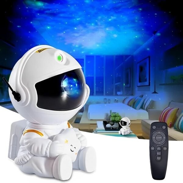 Luminária Projetor Galáxia Mini Astronauta LED com 3 Cores Decoração Infantil - Imagem 2