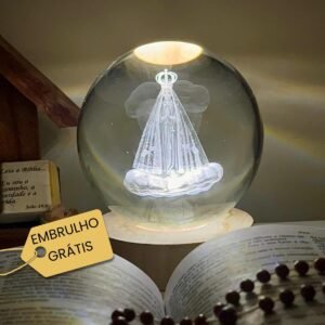 Luminária de Cristal de Mesa Nossa Senhora Aparecida, Padroeira do Brasil (Média 6.)