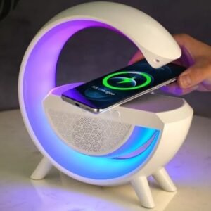 Luminária de LED Inteligente Rgb Som Carregador Indução Luminária de Mesa Quarto Cama para Meditação G BlueTooth Carrega Sem Fio Luz Noturna Ambiente