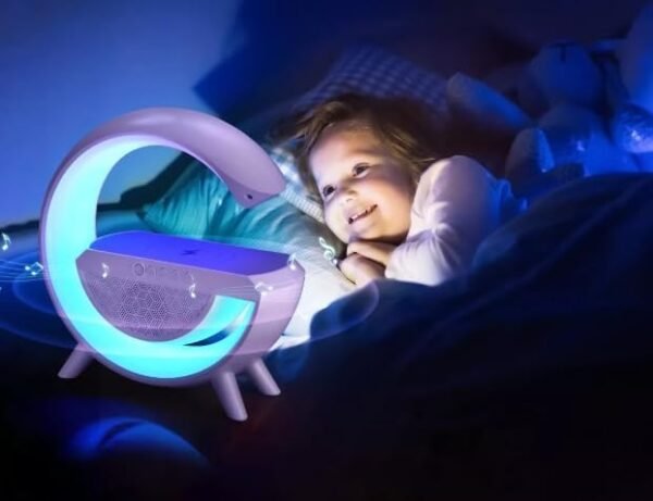 Luminária de LED Inteligente Rgb Som Carregador Indução Luminária de Mesa Quarto Cama para Meditação G BlueTooth Carrega Sem Fio Luz Noturna Ambiente - Imagem 2