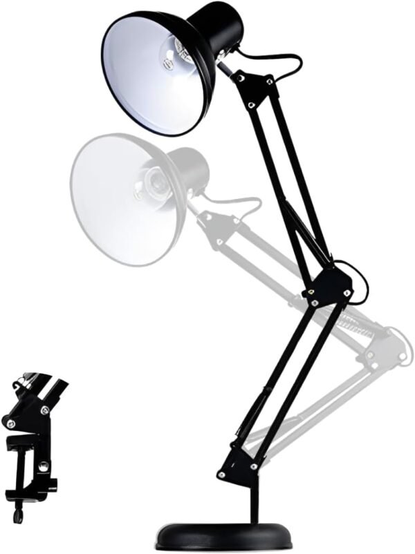 Luminária de Mesa Articulável Bivolt Com Dois Tipos de Base Multifuncional Abajur de Mesa Regulável Com Interruptor