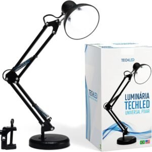 Luminária de Mesa Articulavel Pixar Garra Base Quarto Preta