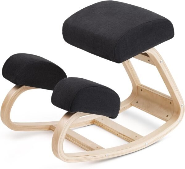 Luxton Home Cadeira ergonômica de ajoelhar com acolchoamento extra – Cadeira de mesa confortável para suporte postural – Banco de balanço angular e assento de equilíbrio – Alívio natural para dor no