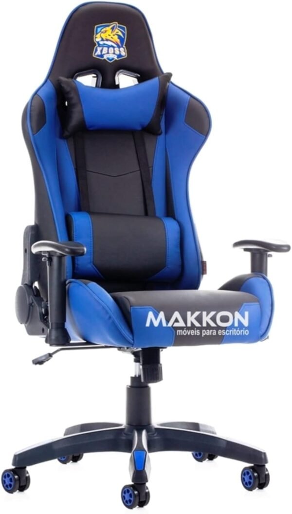 MAKKON Cadeira Gamer Moderno Ergonômica Azul para Jogos ao Ar Livre