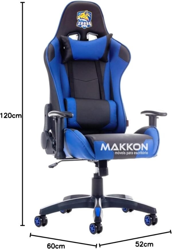MAKKON Cadeira Gamer Moderno Ergonômica Azul para Jogos ao Ar Livre - Imagem 2