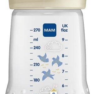 MAM Baby 1 Mamadeira Easy Active 270ml Com Formato Ergonômico e Fácil de Segurar para Crianças 2+ Meses com Bico de Silicone Skinsoft, Neutra