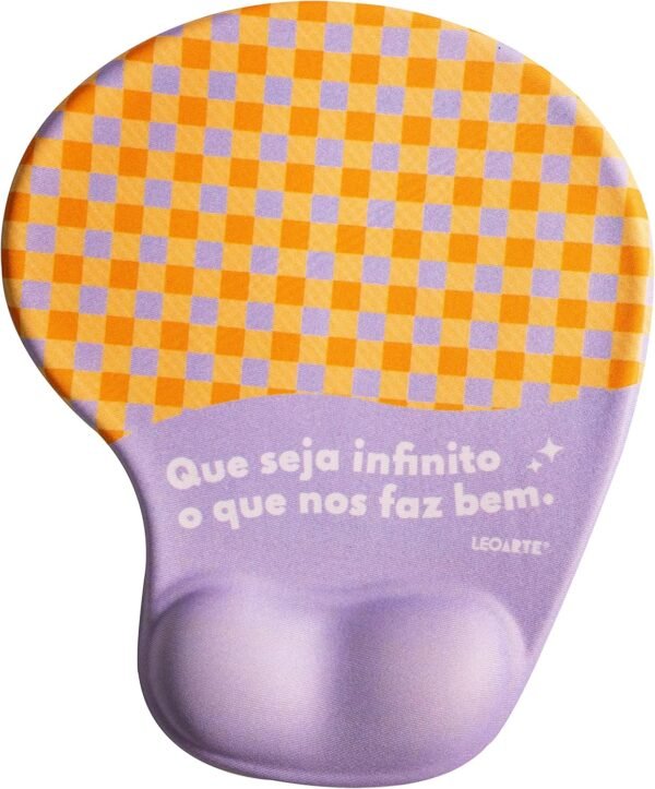 MOUSE PAD ERGONOMICO POSITIVE VIBES QUADRICULADO BLISTER C/1 UND LEO ARTE - Imagem 2
