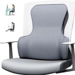 MXPOLY Suporte para as costas para cadeira de escritório – Almofada lombar ergonômica de espuma viscoelástica e travesseiro de costas para alívio da dor nas costas, travesseiro de suporte lombar ideal