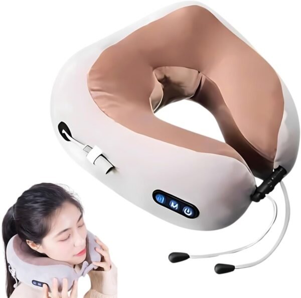 Massageador Para Pescoço e Lombar Colar Shiatsu Recarregável - Almofada Anatômica e Relaxante