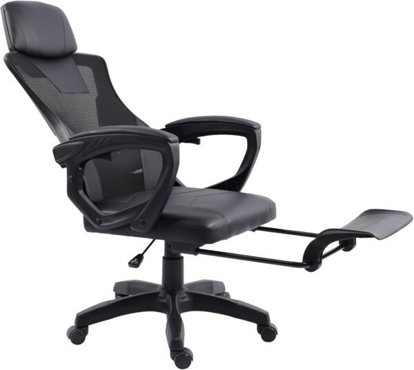 Max Racer - Cadeira Office Presidente Supreme - Ergonômica Reclinável - Até 120kg (Preta)