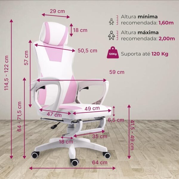 Max Racer - Cadeira Office Presidente Supreme - Ergonômica Reclinável - Até 120kg (Preta) - Imagem 2