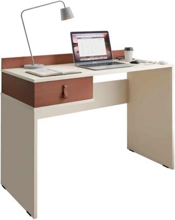 Mesa Para Computador com 1 Gaveta - Home Office e Estudos 90cm(Off com Cedro)