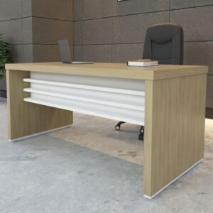 Mesa Para Escritório Tamburato Artany 1600 Cor Carvalho Com Branco