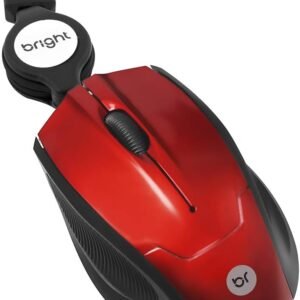 Mini mouse óptico retrátil Brasil vermelho/preto 0101 Bright BT 1 UN
