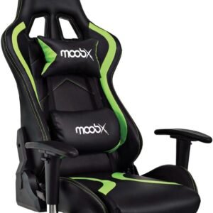 Moob Cadeira Gamer Reclinável Thunder Com Almofadas para Lombar e Pescoço Preto/Verde