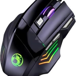Mouse Gamer 3200 DPI de Alta Precisão Com 7 Botões Programáveis e Cabo Reforçado Sensor Gamer Super Veloz Para Jogos Trabalho Estudos, LED RGB Ergonômico Com Tecnologia Non Slip