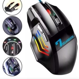 Mouse Gamer X7-7 Botões, Luzes LED RGB, 2400 DPI Ajustável Ergonômico e Alta Precisão | Ideal para Jogos, Trabalho e Estudos | Cabo Reforçado | Leve, Deslizante e Super Rápido com Iluminação Led.