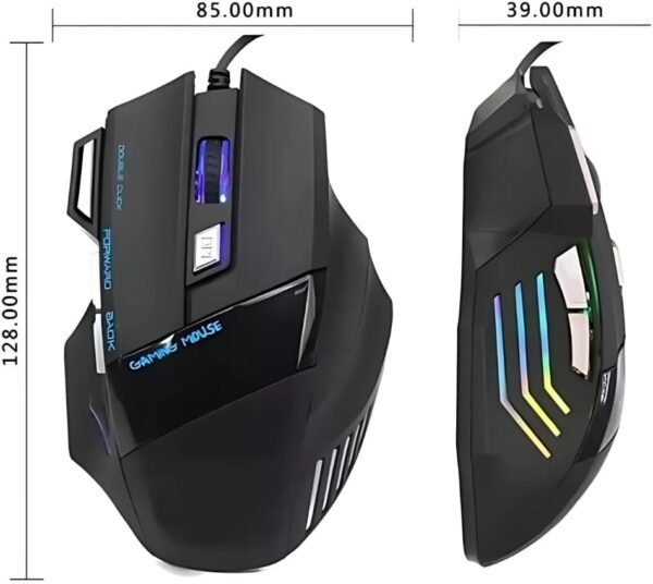 Mouse Gamer X7-7 Botões, Luzes LED RGB, 2400 DPI Ajustável Ergonômico e Alta Precisão | Ideal para Jogos, Trabalho e Estudos | Cabo Reforçado | Leve, Deslizante e Super Rápido com Iluminação Led. - Imagem 2
